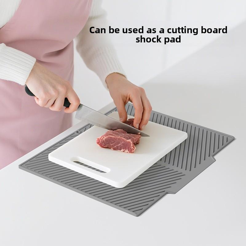 Silicone Slope Drain Mat Large Diversion Dish Plate Drying Mat Funnel Drain Mat Bar Coaster