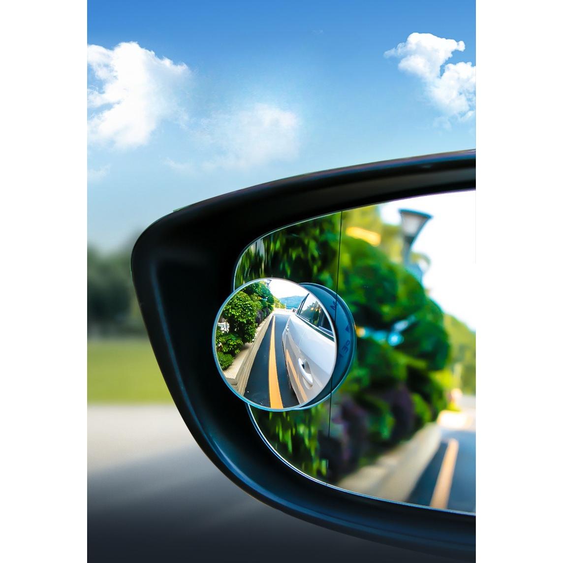 Car Edgeless Small Round Mirror 360 Degrees, Reversing Blind Spot Mirror, Convex Mirror Rearview Rotating Mirror Glass Small Round Mirror