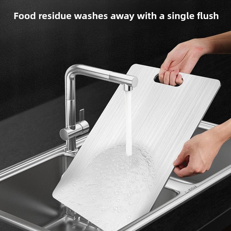 Stainless Steel Thickened Antibacterial and Mildew-proof Double-sided 304 Cutting Board Household Kitchen Fruit Cutting Board Large Rolling Surface Chopping Board