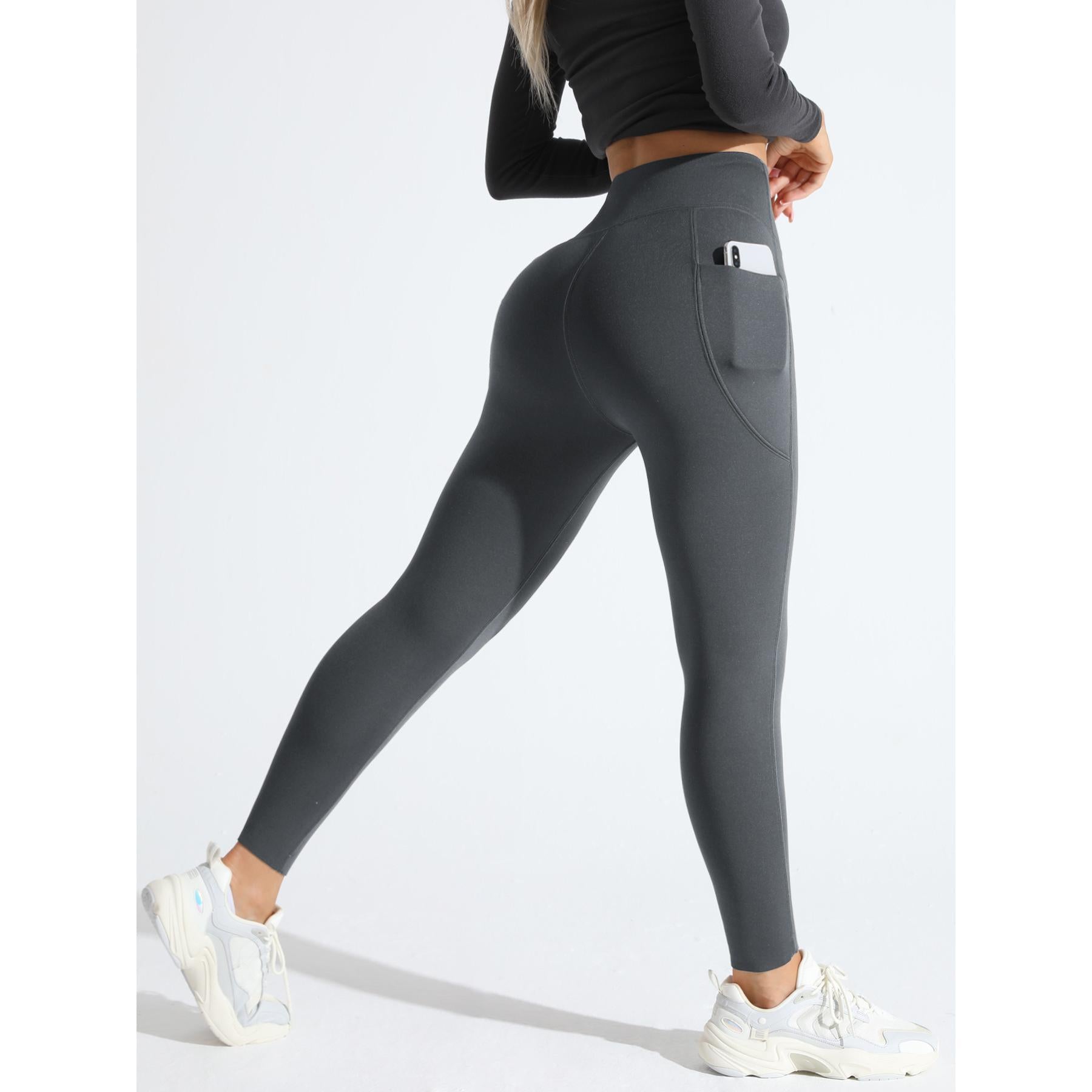 Fleece Warm Outer Wear Shark Pants Women's High Waist Tight Belly Peach Buttocks Thin Yoga Trousers Leggings