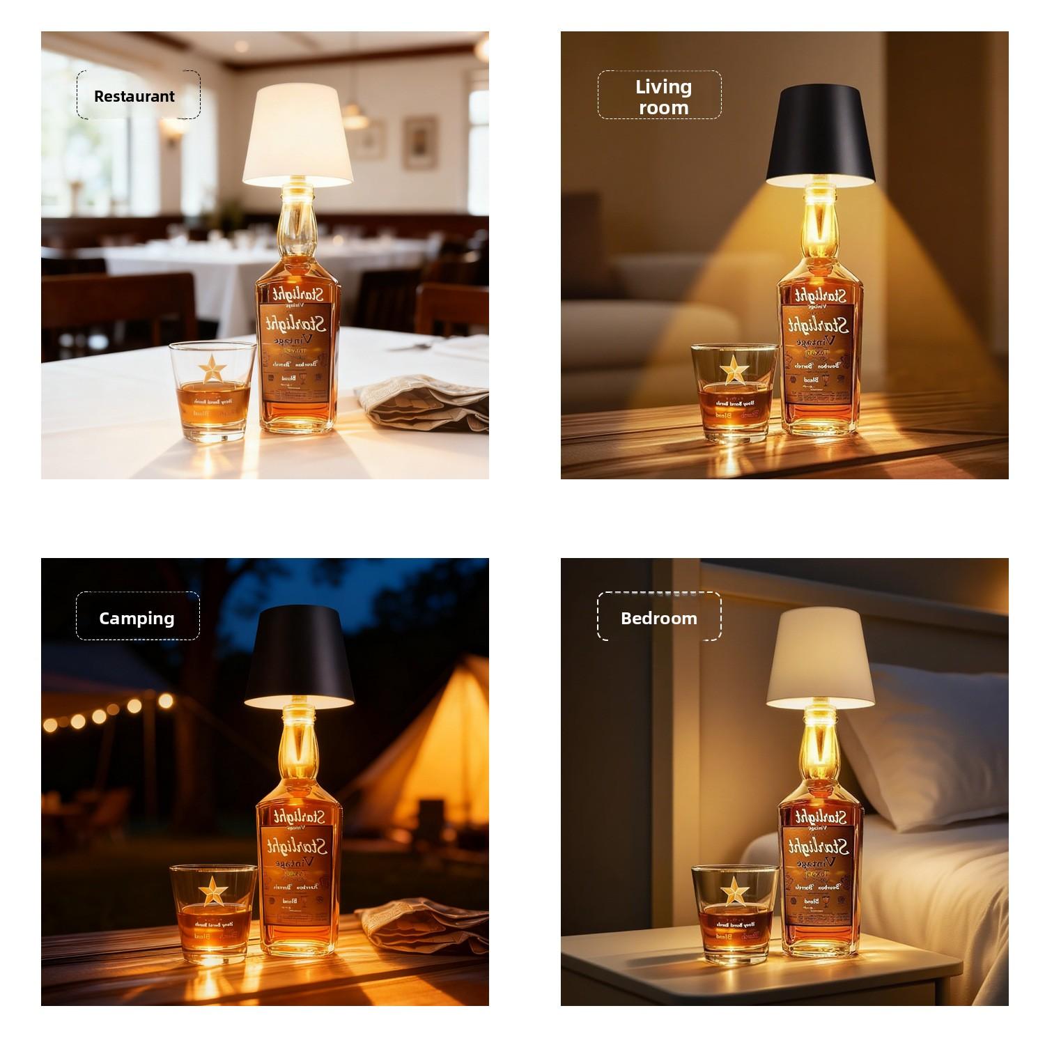 Bar Ambient Light Wine Cork Light LED Bar Restaurant Ambient Desk Light Outdoor Camping Table Decoration Rechargeable Wine Head Night Light