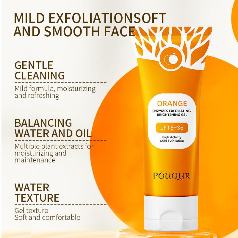 Orange Enzyme Exfoliating Gel 100g Gel Facial Cleansing Rub Mud Treasure Scrub Facial Cleanser Dead Skin Cream