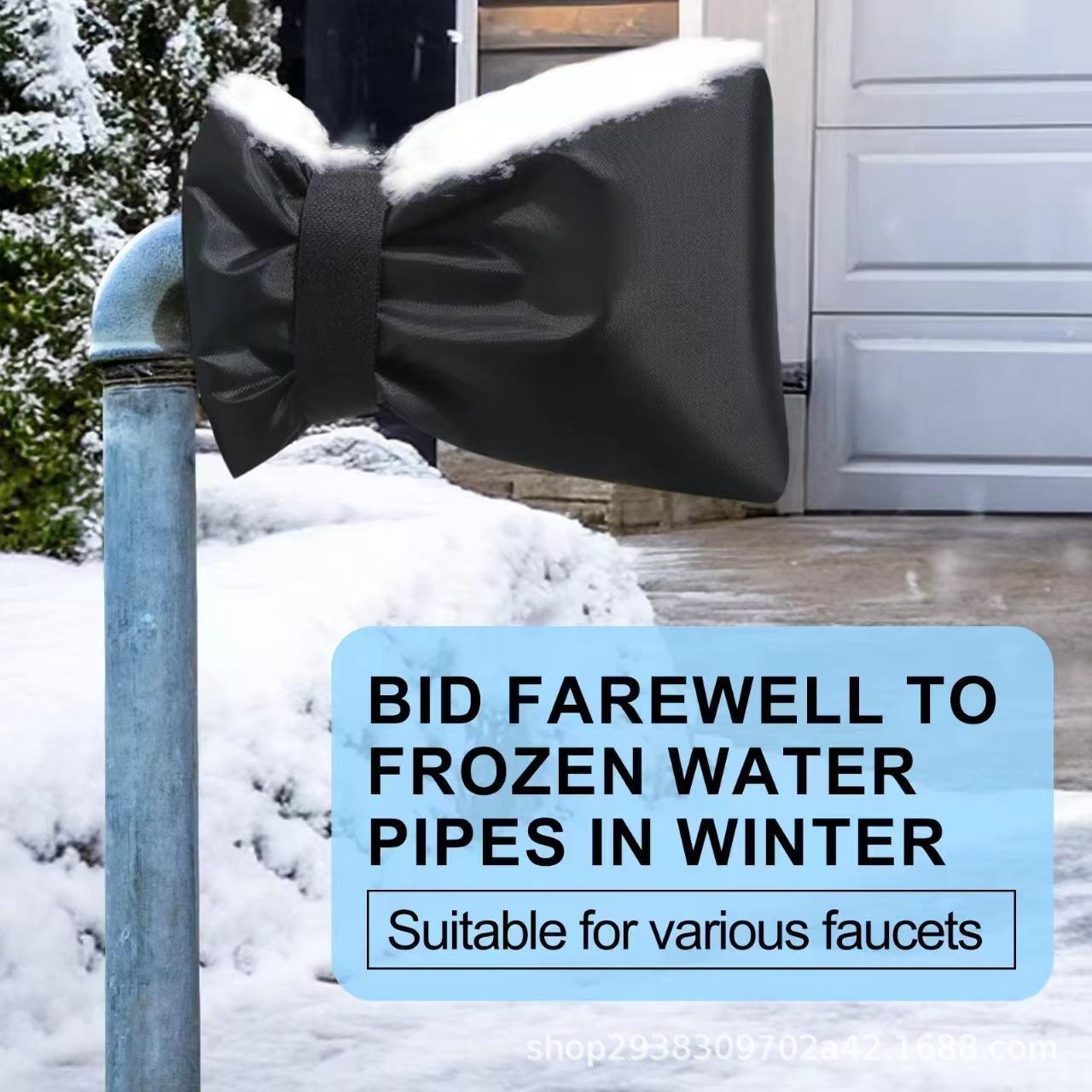 4 Pack Outdoor Faucet Covers for Winter Freeze Protection,5.5 x 8.2 Inch Reusable Waterproof Hose Bib Cover,Thickened Anti-Freeze Faucet Socks for Outdoor Garden,Black