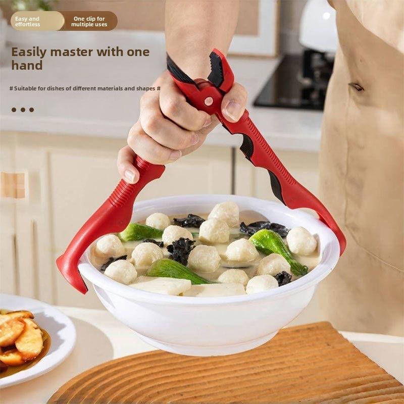 Kitchen Three-in-one Anti-scalding Clip, Anti-scalding Artifact, Take Bowls and Plates, Silicone High Temperature-resistant Clip, Anti-scalding and Anti-skid Clip