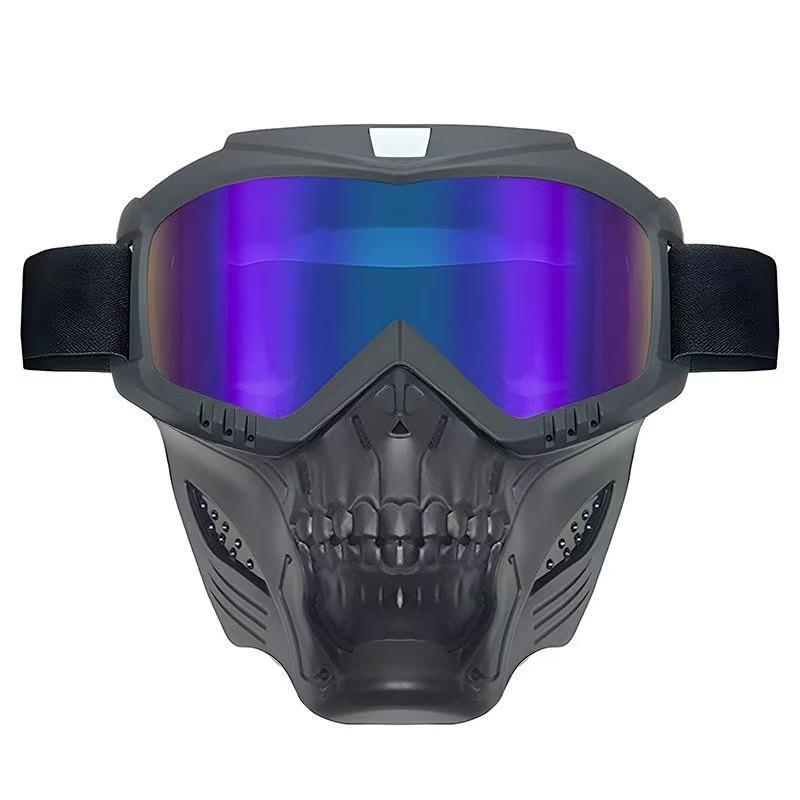 Cyberpunk Skull Goggles for Motorcycle Riding Adventure Outdoor Sports Durable Stylish Tactical Windproof Full Face Protection