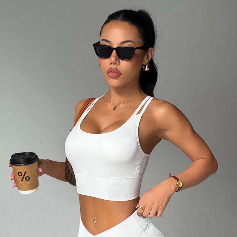 Fitness High-intensity Sports Underwear Women's Shock-proof Fixed Cup Yoga Underwear Bra with Chest Pad Yoga Clothes