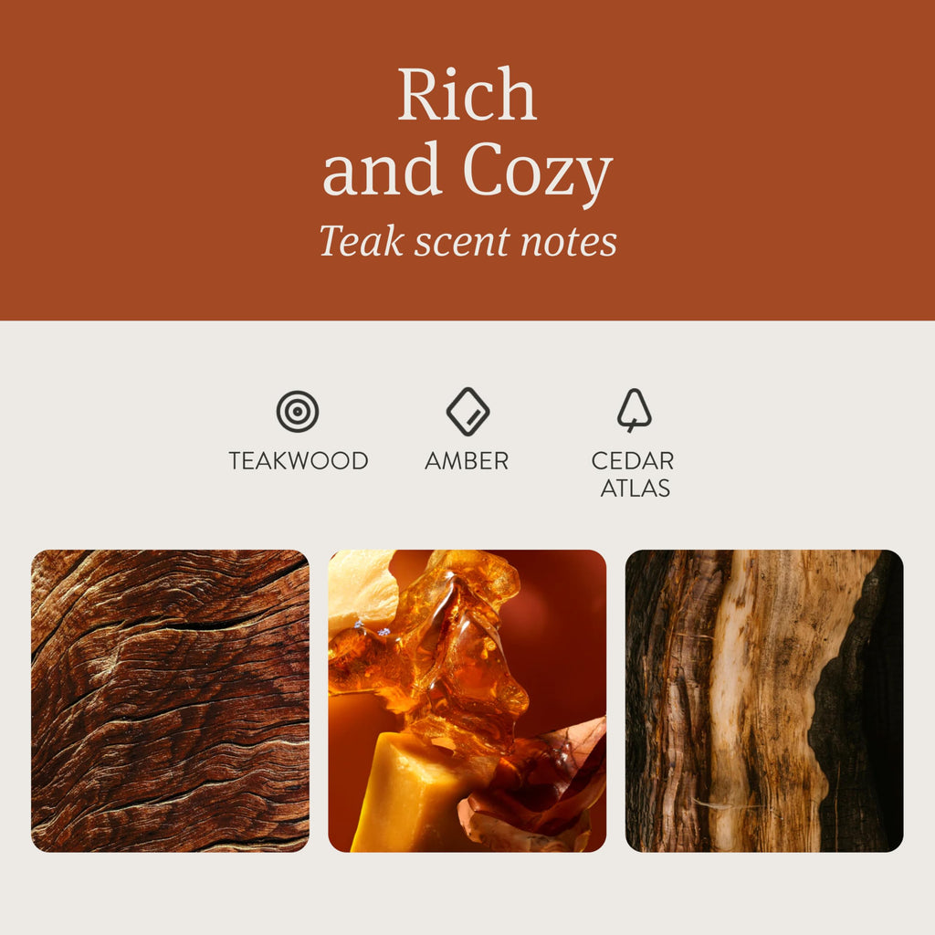 3 Pcs Drift Car Air Freshener - The Original Wood Air Freshener - Car Odor Eliminator - Long Lasting Scent - Auto Accessories - Metal Clip - Essential Oils - Clean Ingredients - Teak Scent Starter Kit