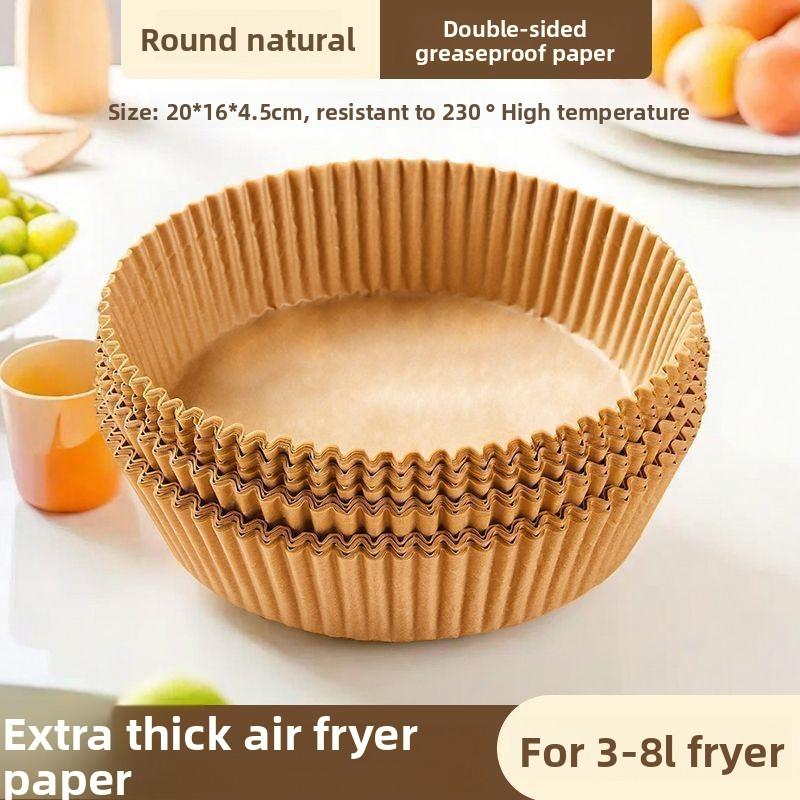 100Pcs Air Fryer Special Paper Household Square Food Grade Oil-absorbing Paper Enlarged and Heightened Oven High Temperature Garden