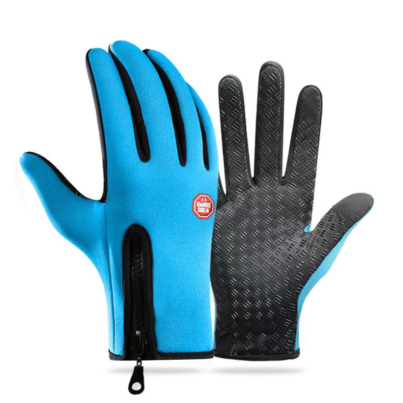 Outdoor Cycling Gloves, Sports Skiing Mountaineering Gloves, Autumn and Winter Touch Screen Non-slip, Waterproof, Windproof, Fleece, Warm