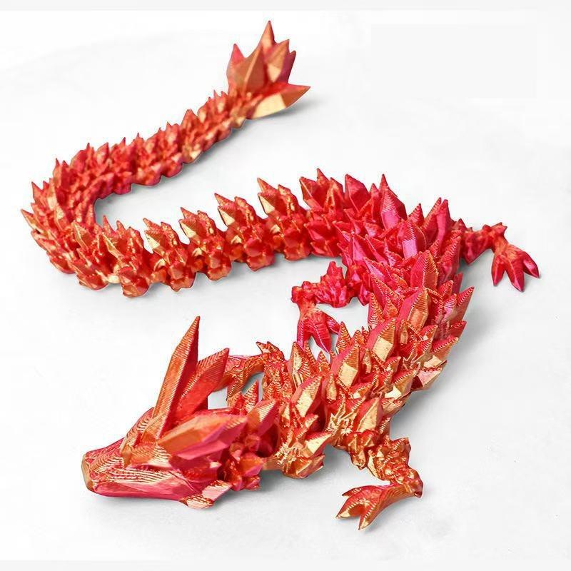 3D Printing Crystal Dragon Full Joint Movable Simulation Toy Desktop Creative Ornament Gift China Dragon Cross-border