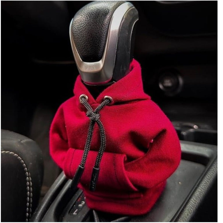 Car Gear Shift Hoodie – Funny Mini Hoodie Car Decor, Winter Warm Universal Fit Shift Knob Cover, Girly Car Interior Accessory Gift