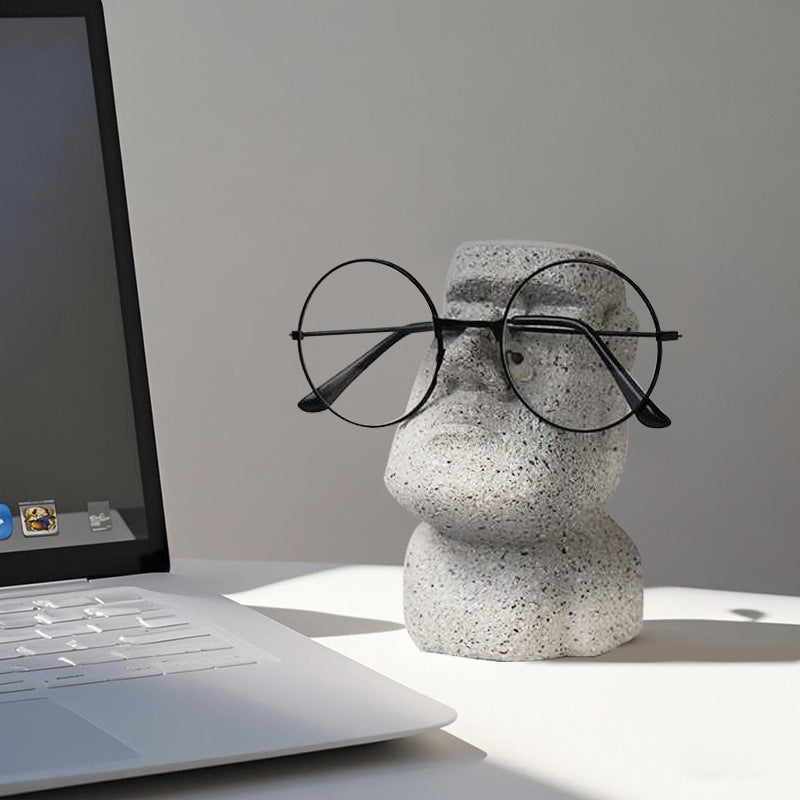 Creative funny glasses holder, glasses holder, abstract niche office ornament, optical store shelf, desktop decoration.