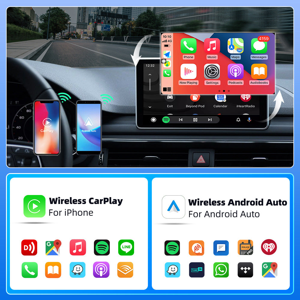 2026 2-in-1  Wireless CarPlay Adapter for iPhone & Android – Fast Connection, Low Latency, Hands-Free Calling, Plug & Play Wireless CarPlay Dongle