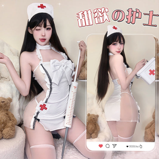 性感刺激情趣内衣纯欲护士制服诱惑小胸显大床上免脱睡衣代发2501