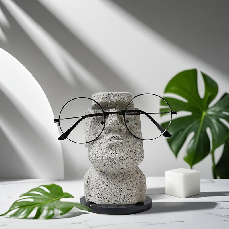Creative funny glasses holder, glasses holder, abstract niche office ornament, optical store shelf, desktop decoration.