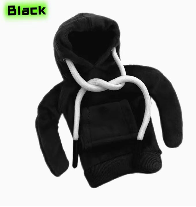 Car Gear Shift Hoodie – Funny Mini Hoodie Car Decor, Winter Warm Universal Fit Shift Knob Cover, Girly Car Interior Accessory Gift