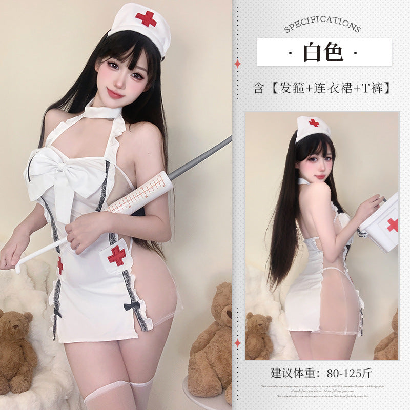 性感刺激情趣内衣纯欲护士制服诱惑小胸显大床上免脱睡衣代发2501