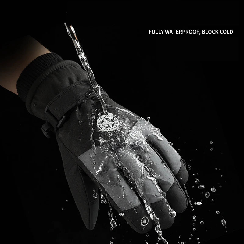 WINROCK Winter Skiing Gloves Cycling Warm Thick Men Women Waterproof Thermal Gloves Snowboard Motorcycle Touch Screen Anti-Splash Gloves