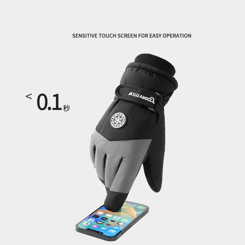 WINROCK Winter Skiing Gloves Cycling Warm Thick Men Women Waterproof Thermal Gloves Snowboard Motorcycle Touch Screen Anti-Splash Gloves