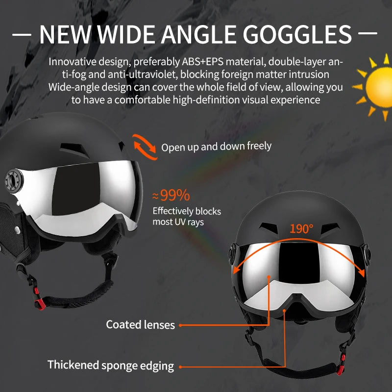 WINROCK's New Lightweight All-in-one Goggles Ski Helmet Men's and Women's Children's Outdoor Skiing and Snowboarding Equipment