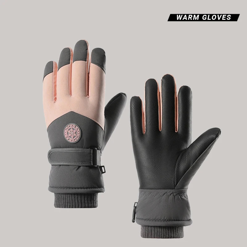 WINROCK Winter Skiing Gloves Cycling Warm Thick Men Women Waterproof Thermal Gloves Snowboard Motorcycle Touch Screen Anti-Splash Gloves