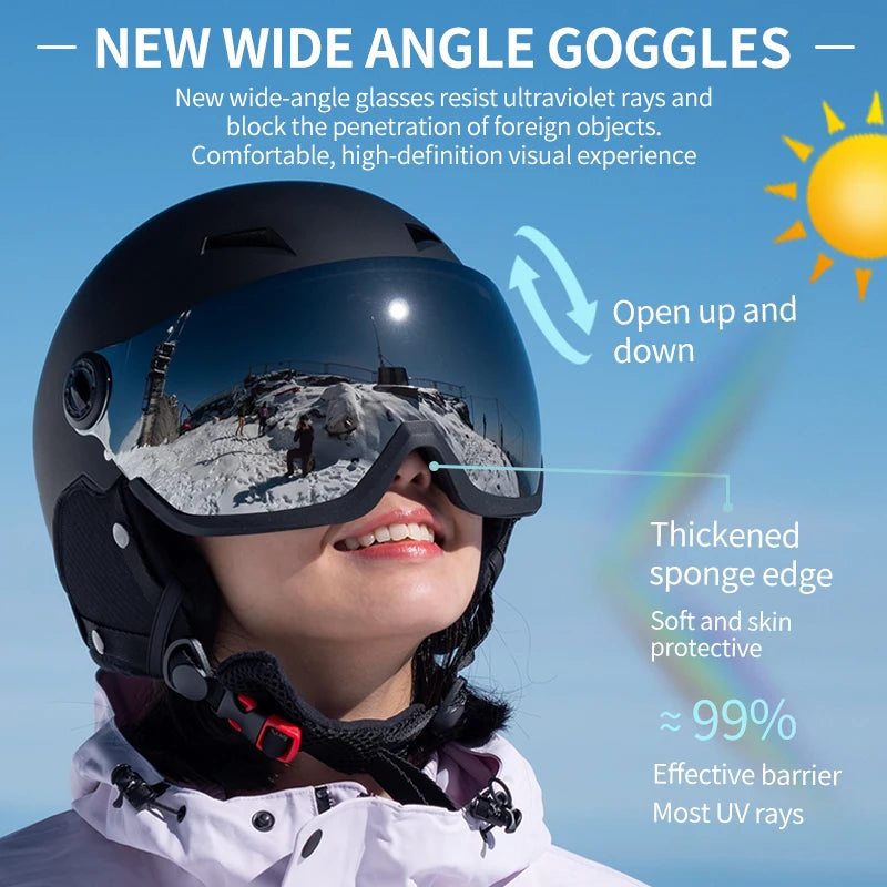 WINROCK's New Lightweight All-in-one Goggles Ski Helmet Men's and Women's Children's Outdoor Skiing and Snowboarding Equipment