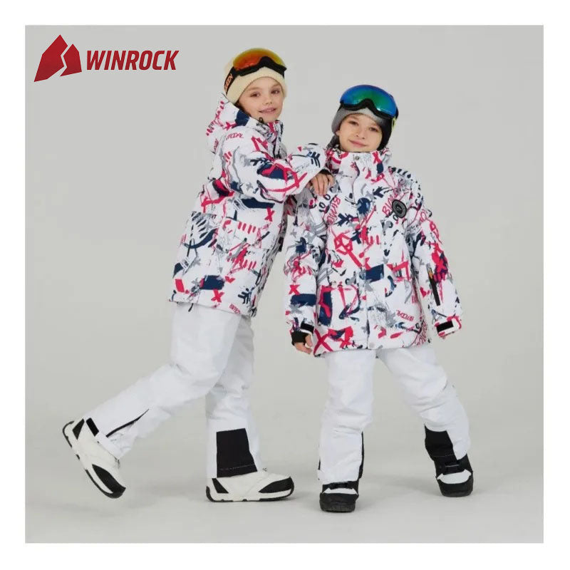 WINROCK Children's Ski Suit Suit Veneer Double Board Thickened Warm Outdoor Skiing Trajes Ski niño