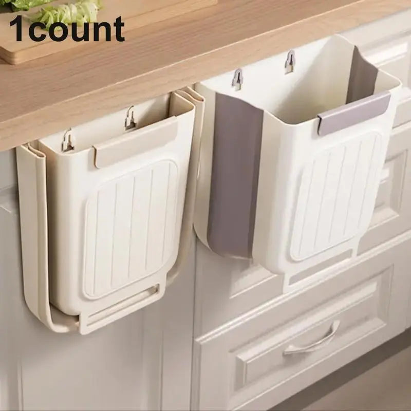 Foldable Trash Can Household Kitchen Cabinet Hanging Garbage Storage Thickened Large Diameter Multi-functional Trash Can