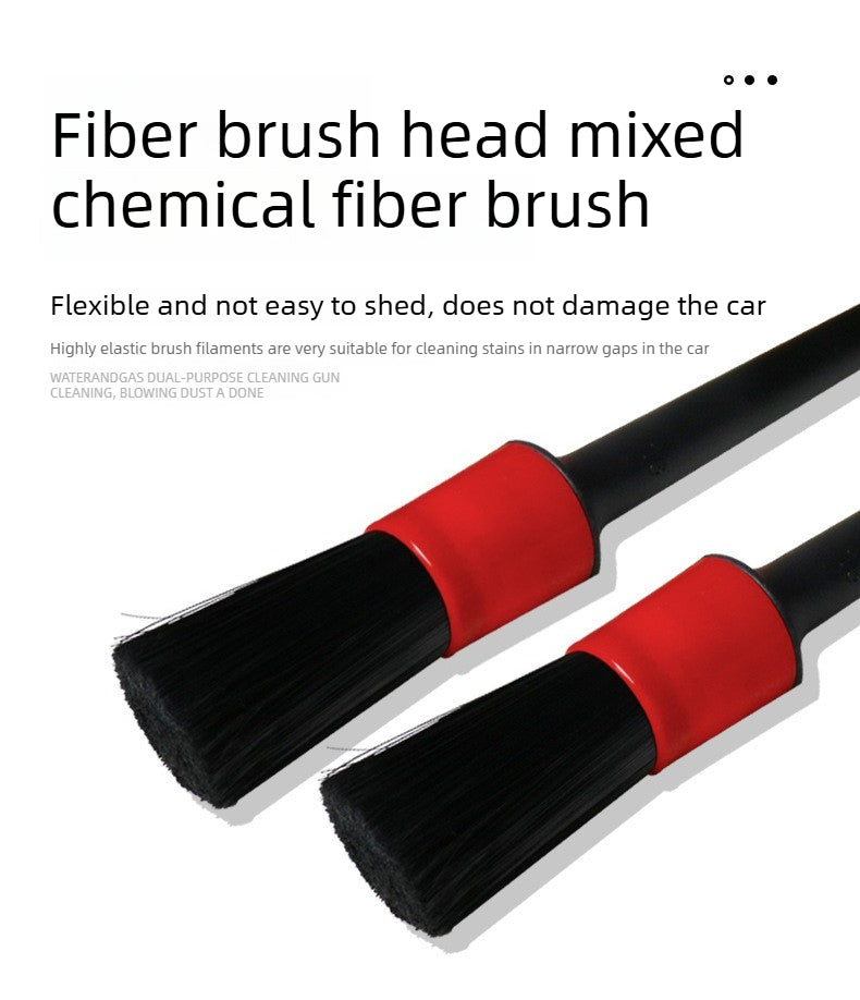 5 PCS Car Detailing Brush Set – Soft Wash Brush, Wheel Cleaner, Dust Brush, Interior Leather Seat & Air Vent Detailing Kit