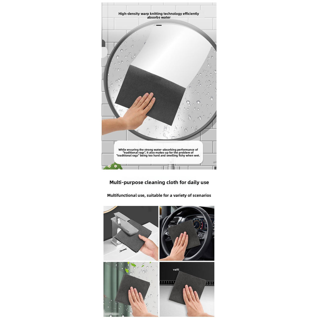 Magic rag, glass cleaning artifact, seamless scouring cloth, multi-functional, enlarged and thickened to absorb water without shedding hair, household cleaning