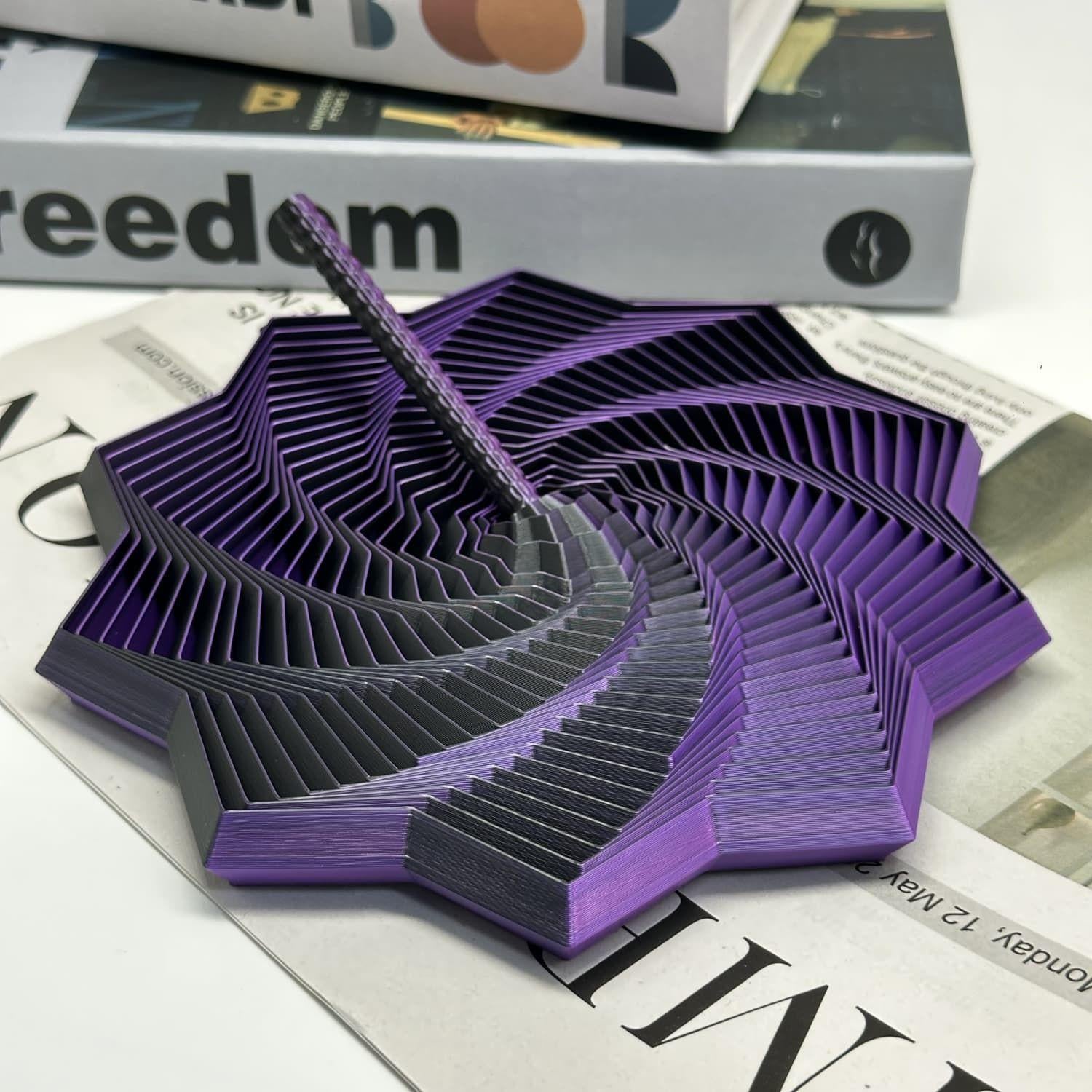 3D Printing Decompression Explosion Radish Tower Stacking Music Children Decompression Cure Toy Gradual Change Spiral Tower Three-dimensional Rotation