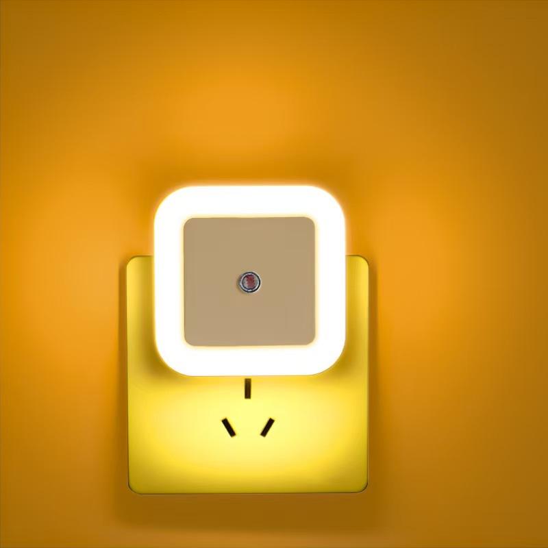 Square Night Light Plug-in Light Bedroom Led Lamp Intelligent Light Control Indoor Induction Bedside