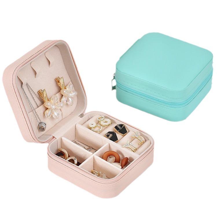 Mini Jewelry Box Storage Box Bag Small Pu Necklace Earrings Stud Earrings Jewelry Box Portable Jewelry Box