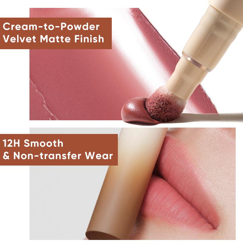 JUDYDOLL Powder Lip Cream, Halloween Cosmetics, Matte Lip Gloss, Smooth Lip Mud, Moisturizing, Soft, Waterproof, Long-lasting, Fade-resistant, Non-sticky, Cosmetics, Makeup