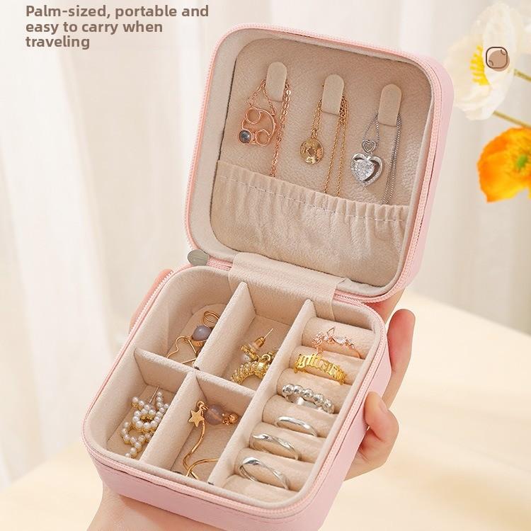 Mini Jewelry Box Storage Box Bag Small Pu Necklace Earrings Stud Earrings Jewelry Box Portable Jewelry Box