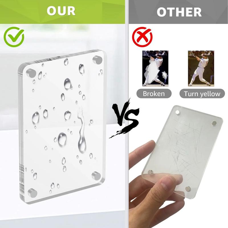 6 Pack Magnetic Picture Frames for Refrigerator, 2.36"x3.54" Acrylic Fridge Photo Frame Magnets Mini Picture Frames for Polaroid Clear Double Sided Magnet Frame for Instax Fujifilm Decor