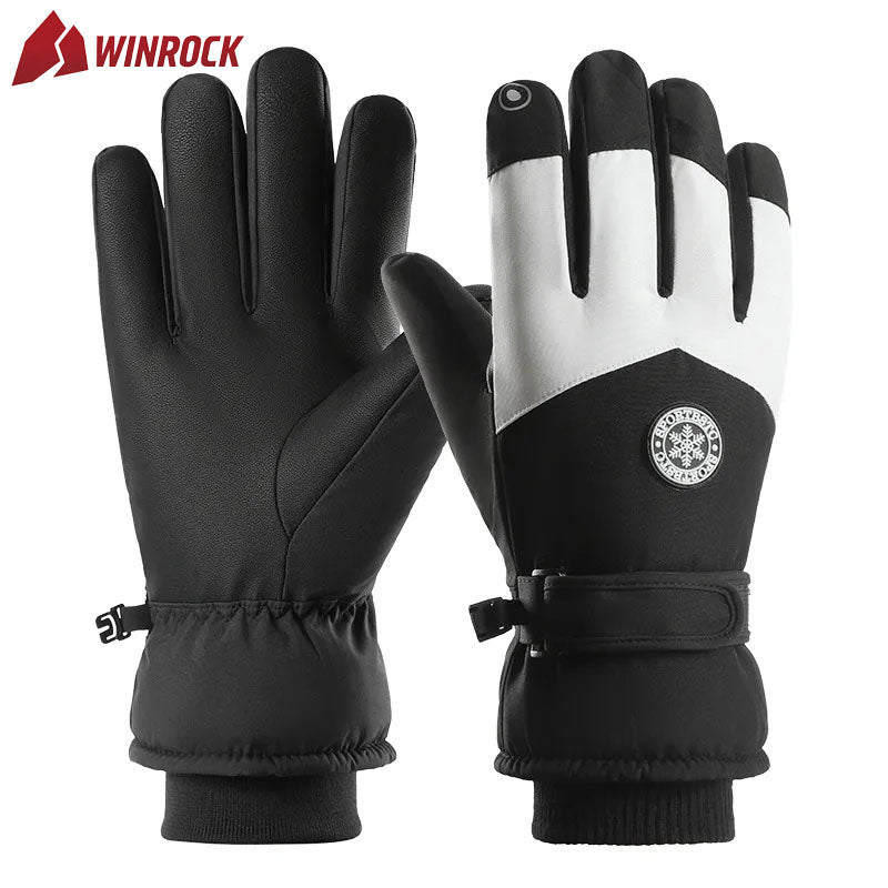 WINROCK Winter Skiing Gloves Cycling Warm Thick Men Women Waterproof Thermal Gloves Snowboard Motorcycle Touch Screen Anti-Splash Gloves