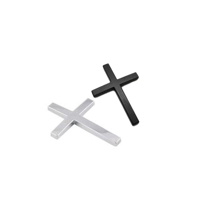 2 Pack Car Metal Decal – 3D Stainless Steel Cross Decal, Scratch Marking Decal, Rear End Decal, Custom Body Decoration