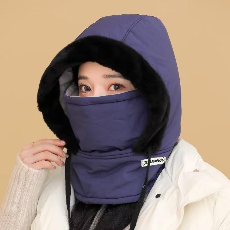Cold-proof Hats, Men's and Women's Pullover, Ear Protection, Skiing, Outdoor Velvet, Warm Mask, Scarf, Cycling Integrated