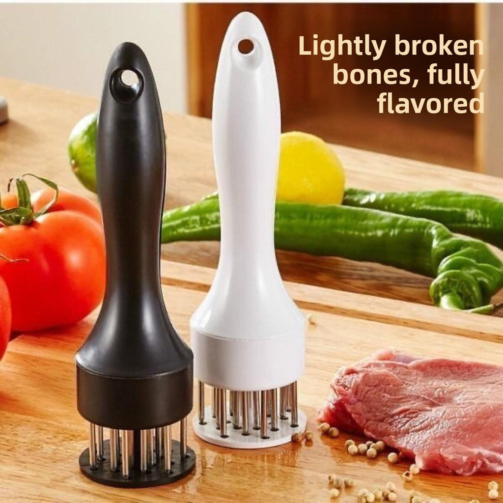 Stainless Steel Steak Hammer Meat Loosening Needle Household Meat Tenderizer Puncture Rib Breaker Beat Meat Hammer Button Meat Insert Meat Needle