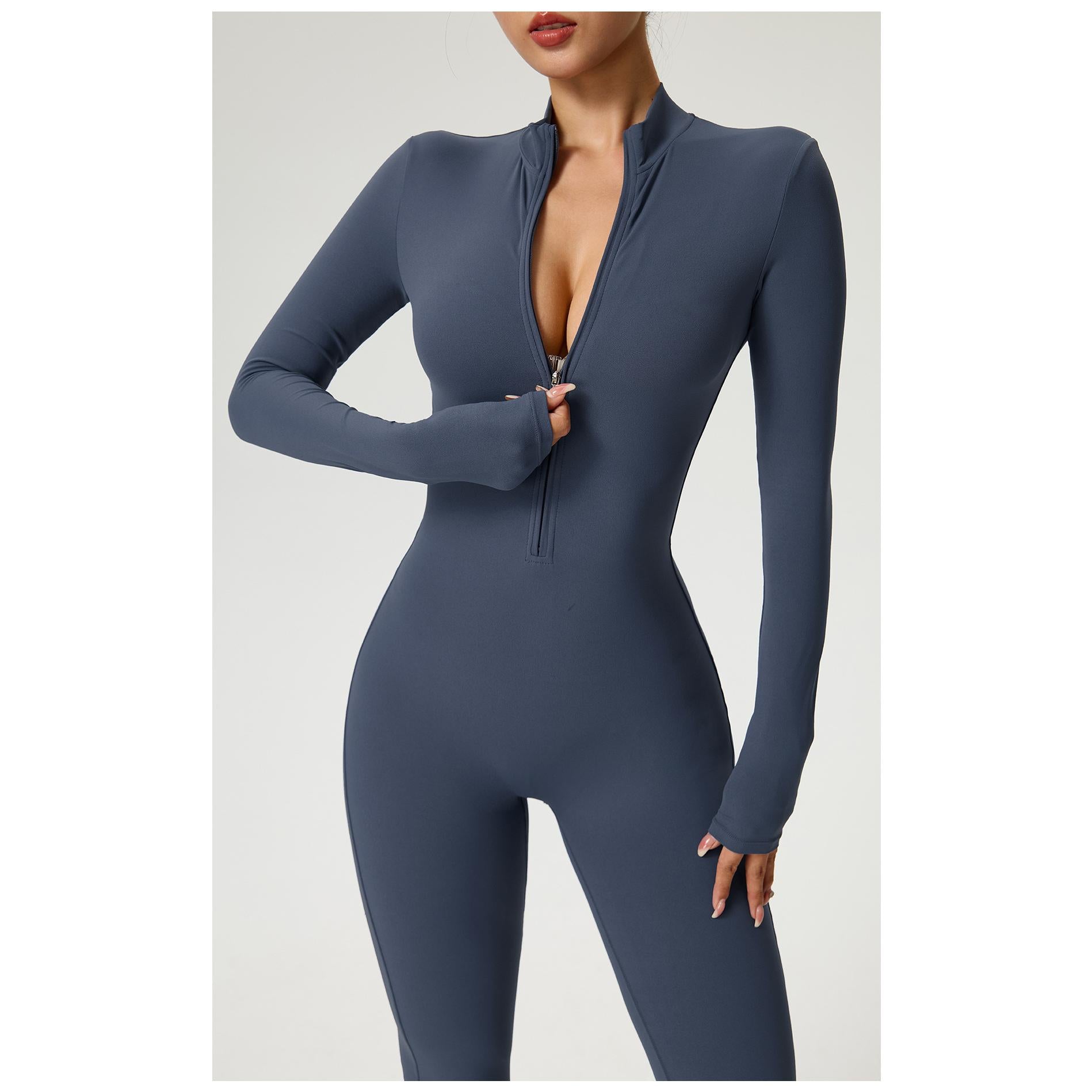 Cloud Sense Long Sleeve Yoga Onesie High-intensity Fitness Exercise One-piece Tight Fit