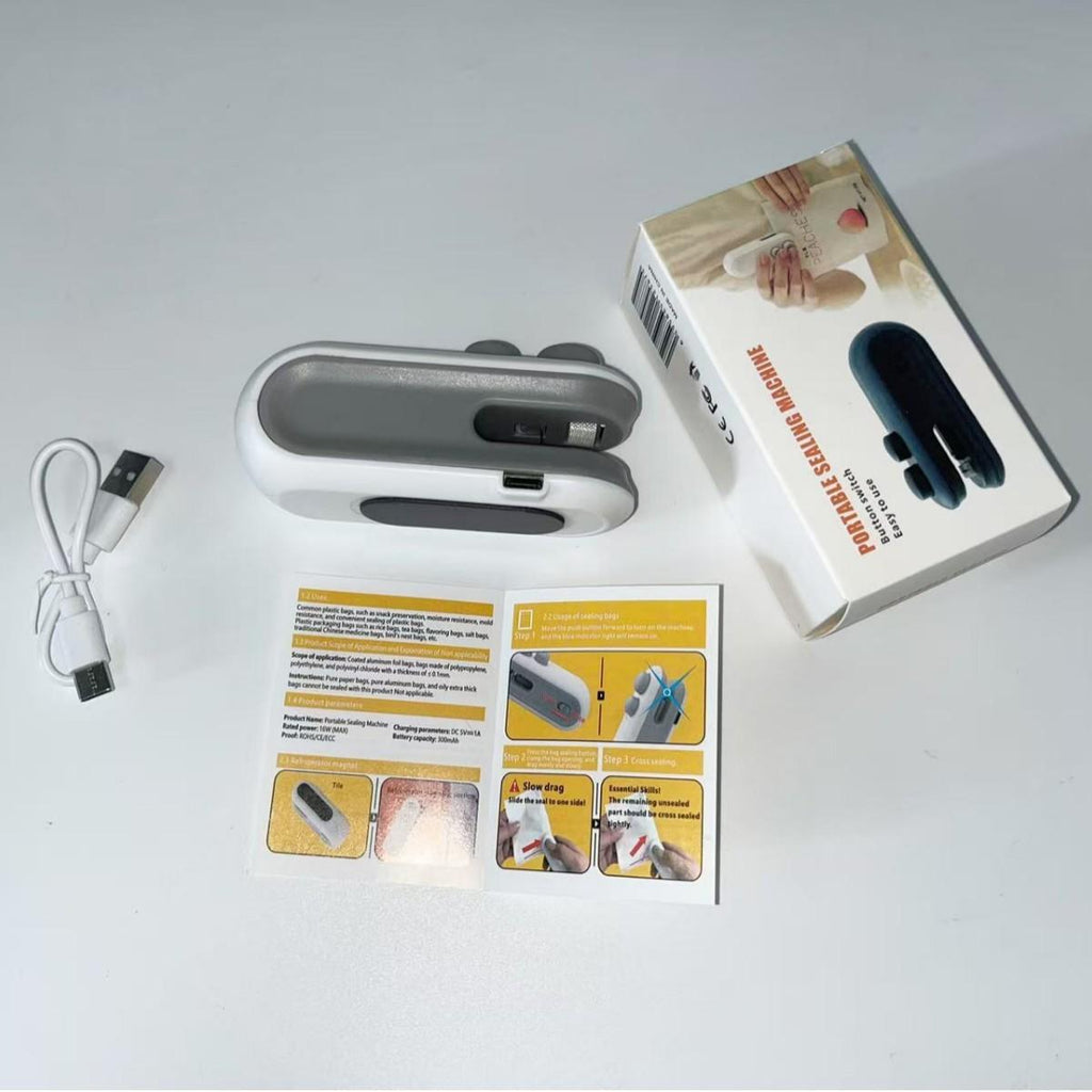 2 in 1 Mini Sealing Machine, Cutting and Sealing Dual-purpose Buttons Are Easy and Safe To Prevent Hand Injuries, Snacks and Fresh-keeping Sealing Machine