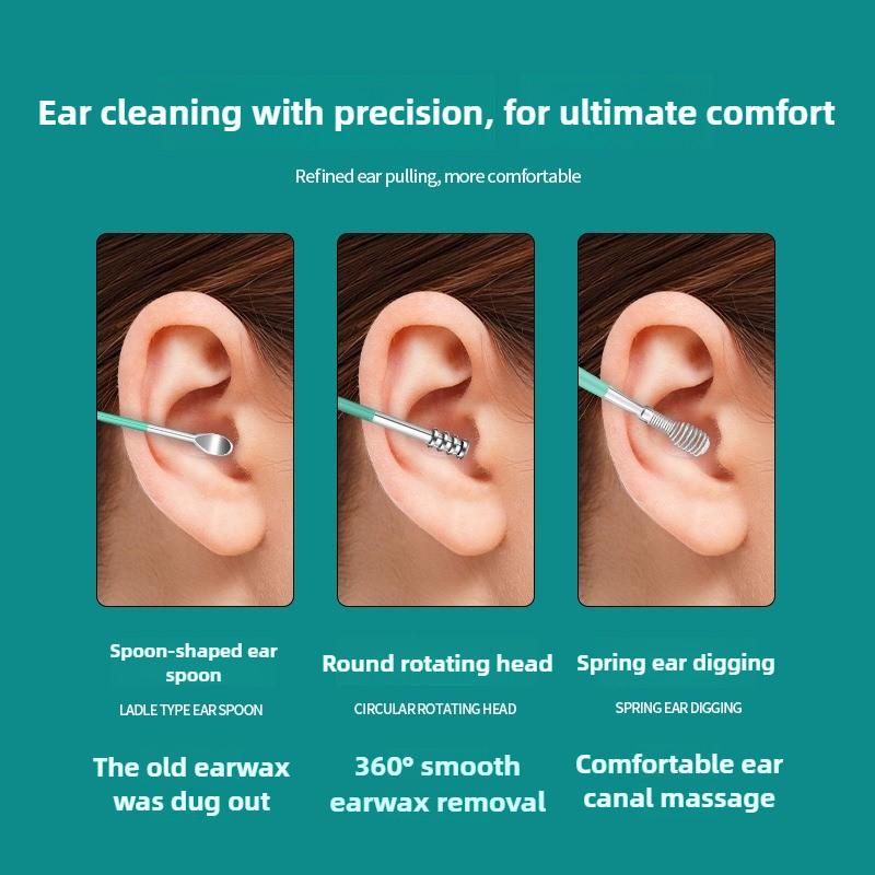 6-Piece Set of Ear Scoops, Ear Picking Tools, Ear Picking, German Ear Poo Buckle Ear Spoons, Adult Ear Picking Artifact