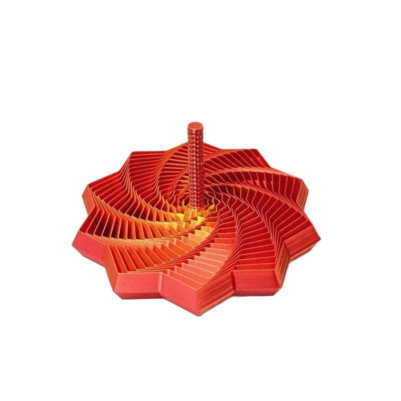 3D Printing Decompression Explosion Radish Tower Stacking Music Children Decompression Cure Toy Gradual Change Spiral Tower Three-dimensional Rotation