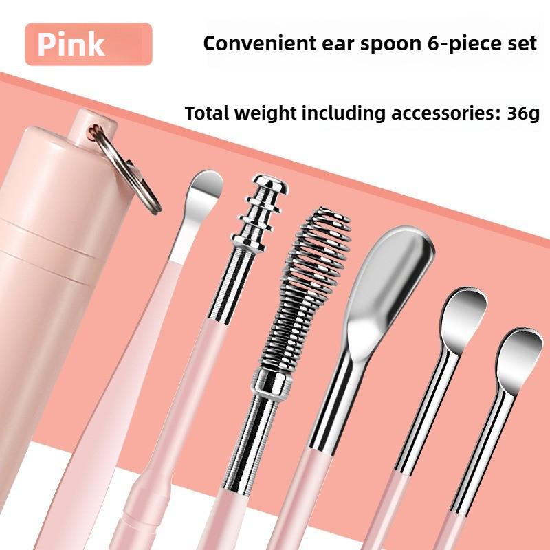 6-Piece Set of Ear Scoops, Ear Picking Tools, Ear Picking, German Ear Poo Buckle Ear Spoons, Adult Ear Picking Artifact