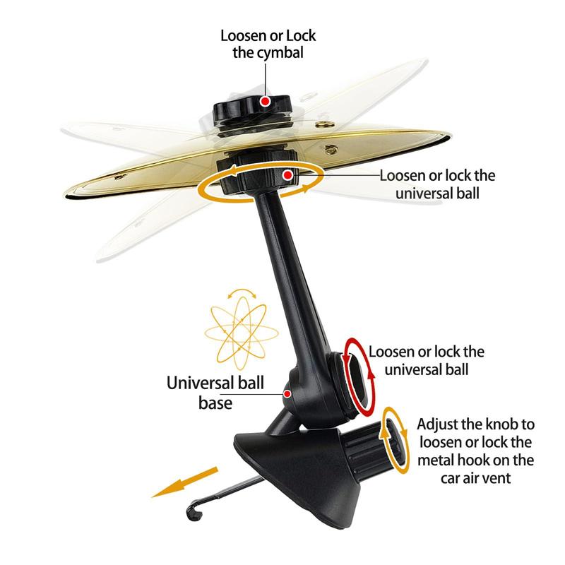 Car Crash Cymbal Air Vent Toy – Mini Metal Drum Cymbals for Dashboard, Funny Musical Gadget Gift for Drummer Drivers, Fits All Vehicles