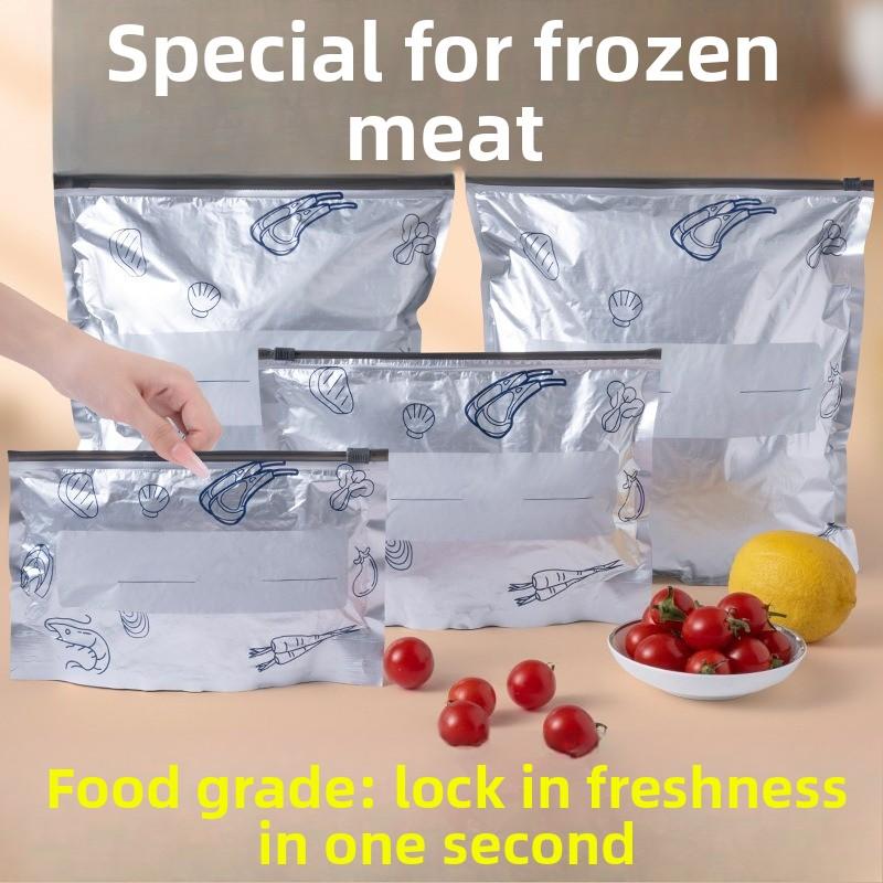 Aluminum Foil Cross-border Special Food-grade Fresh-keeping Bags Thickened Sealed Refrigerator Special Fresh-keeping Bags for Freezing