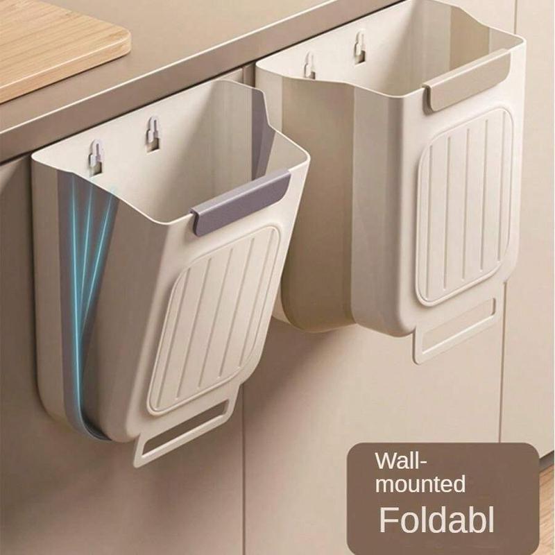 Foldable Trash Can Household Kitchen Cabinet Hanging Garbage Storage Thickened Large Diameter Multi-functional Trash Can