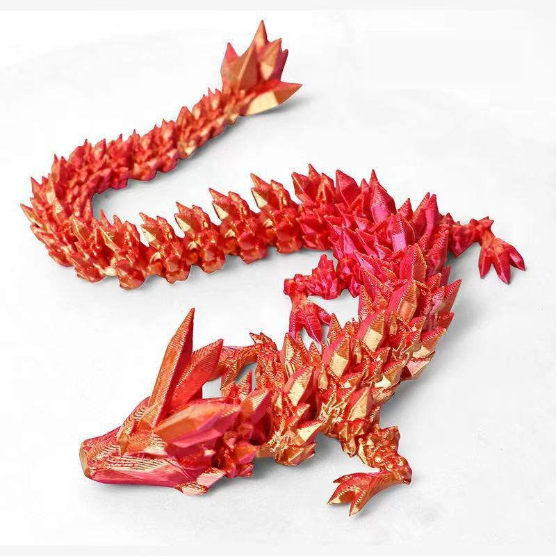 3D Printing Crystal Dragon Full Joint Movable Simulation Toy Desktop Creative Ornament Gift China Dragon Cross-border