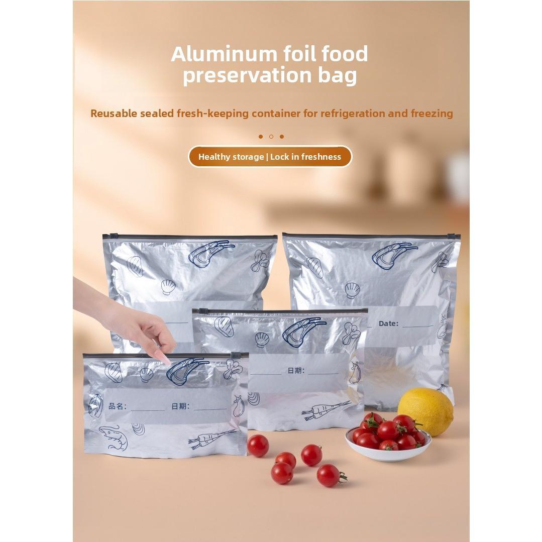 Aluminum Foil Cross-border Special Food-grade Fresh-keeping Bags Thickened Sealed Refrigerator Special Fresh-keeping Bags for Freezing